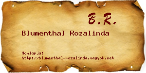 Blumenthal Rozalinda névjegykártya